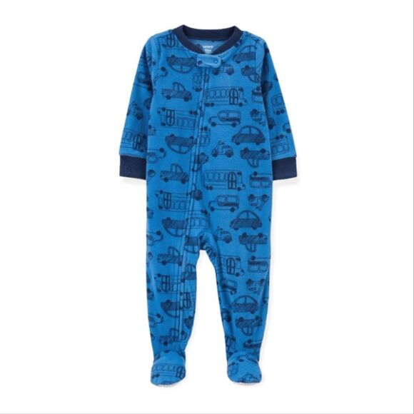 NWT Carters Toddler 1-Piece Cars Fleece Footie PJs - Picture 1 of 4
